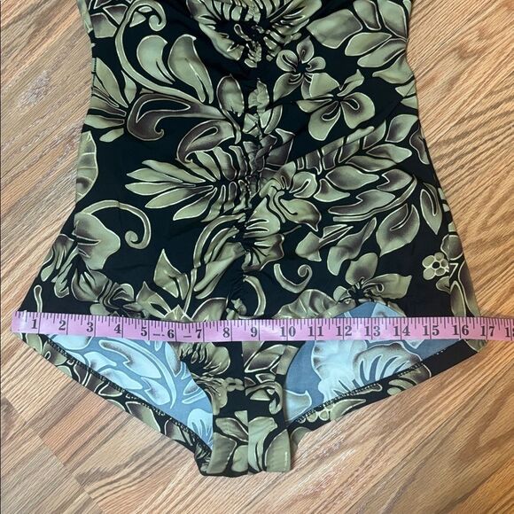 Vintage Maxine Swimsuit, one piece, black, tan, 14 - Picture 10 of 11